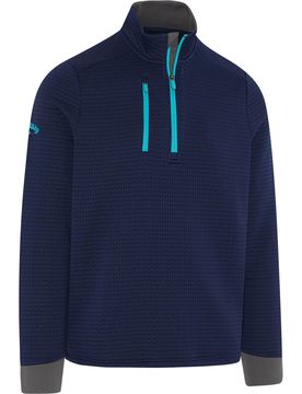 Layer Midweight Textured Fleece 1/4-Zip, navy/blau s