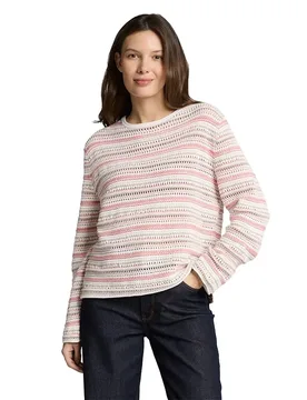 Maglione 1050785 Pink Beige Stripe XL - Tom tailor - FashionsVida