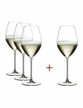 Juego de copas de champán de 4 piezas VERITAS transparente