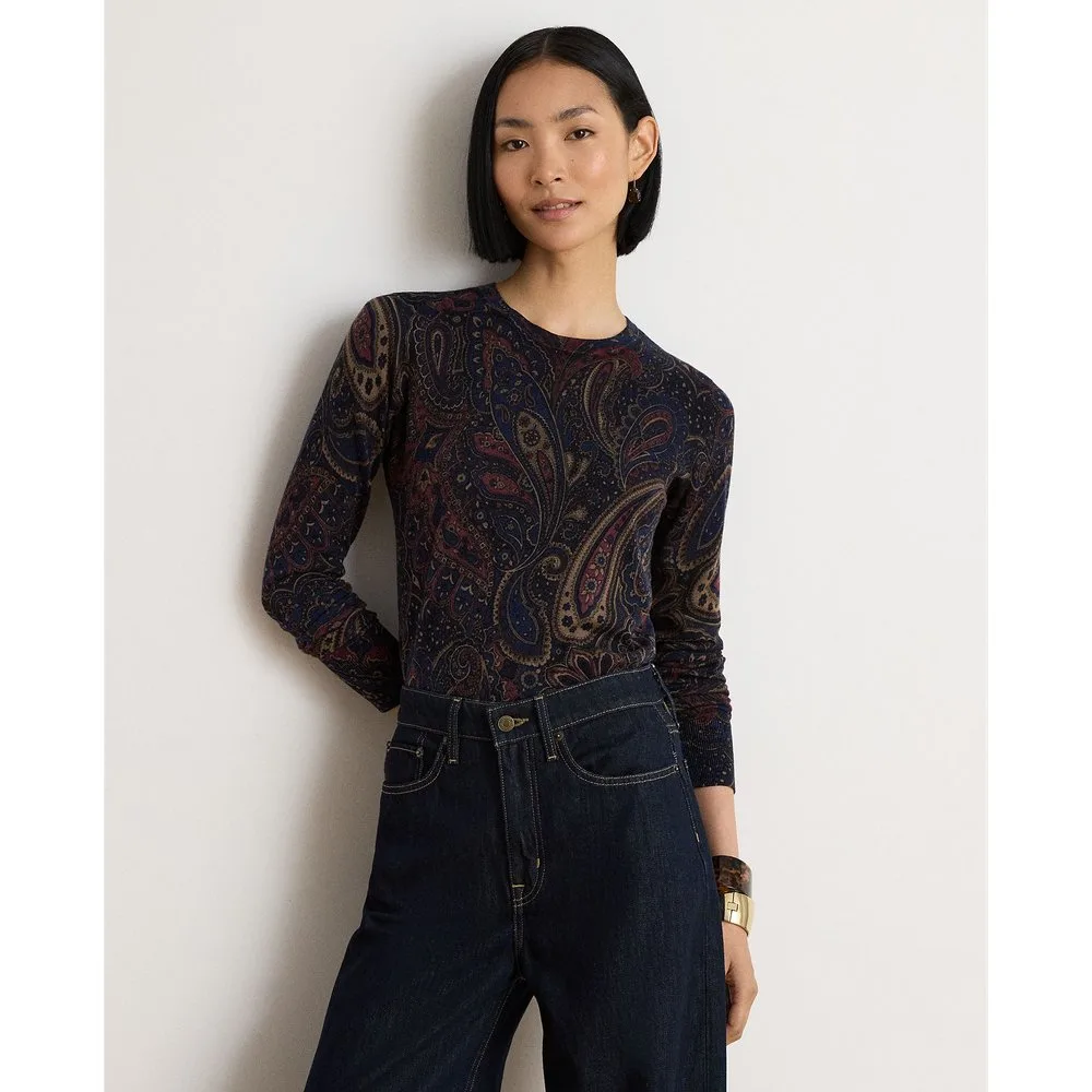 Jersey de mujer de algodón con estampado disponible en tallas grandes - Lauren Ralph Lauren - FashionsVida