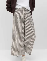 Printed Pull On Wide Leg Culottes Brown Mix female