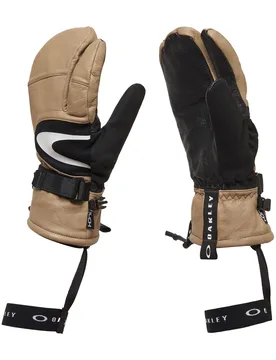Warme, wasserfeste 3-Finger Fäustlinge Timberline 3-Finger Pebble für Herren aus Leder Größe M Beige - Oakley - FashionsVida