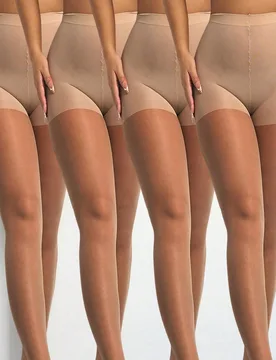 Pares de pantimedia transparente de 20D color albaricoque para mujer, de moda y minimalista, cómoda - Shein - FashionsVida