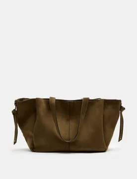 Triple Compartment Tote Bag Khaki female - M&S - FashionsVida