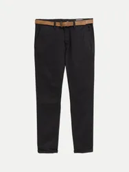 Slim-Fit Chino mit Gürtel Schwarz 31/32