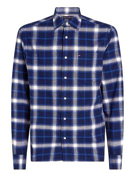 Camicia a quadri effetto spazzolato