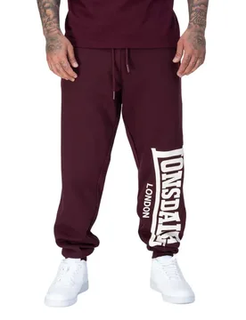 Pantalon De Survêtement Logo Large Oxblood / Ecru S Homme - Lonsdale - FashionsVida