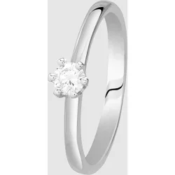 Anillo solitario Black & White de oro con diamante