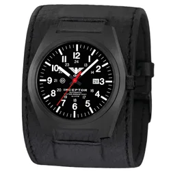 Uhr Inceptor Black Steel Automatic Lederkraftband Default Title adult