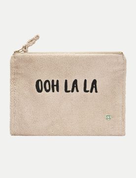 Frottee Kosmetiktasche Beige