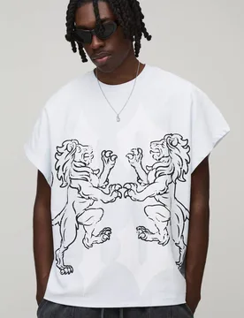Men's Oversized Washed Graphic Loopback T-Shirt White Size Medium White M - boohooMAN - FashionsVida