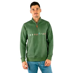 Felpa Con Mezza Zip Twilight Khaki