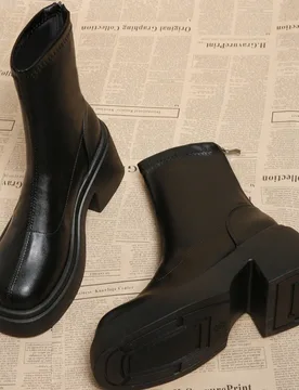 Botas con suela gruesa y pierna ancha con elástico, nueva llegada de otoño/invierno, para fiesta - Shein - FashionsVida