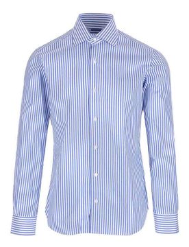 Camicia a strisce bianca e blu