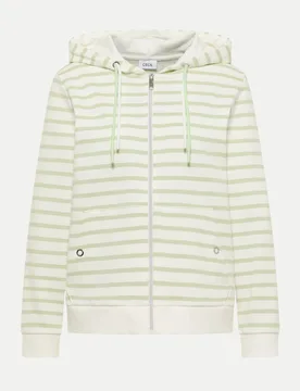 Sweatshirtjacke Gestreift Beige L - CECIL - FashionsVida