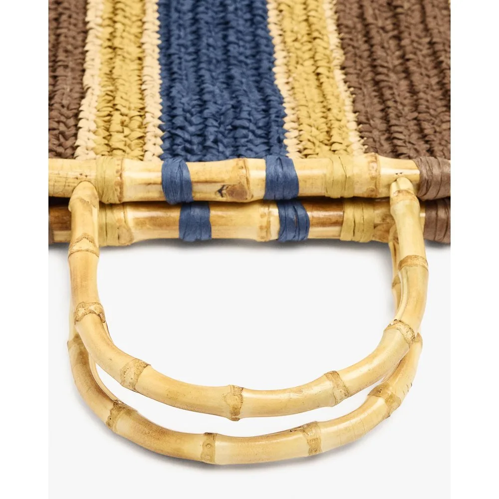 Bolso de mano efecto rafia fino en liso - Parfois - FashionsVida