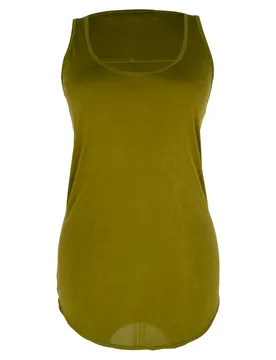 Women's Preloved Scoop Neck Tank Top in Olive Viscose Size: 34 - Olive - Size: 34 - Givenchy - FashionsVida