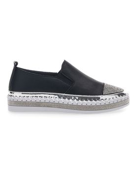 Sneakers Slip-On con Strass Nere Cafè Cost 23015 37