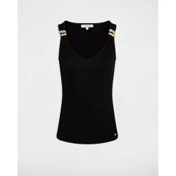 Top de mujer ajustado con tirantes con charm