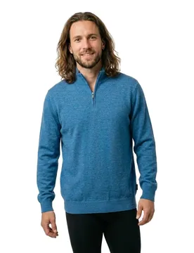 FaÇonnable Maglione Con Mezza Zip Merino Dark Denim Blue L
