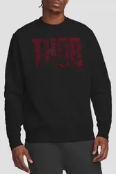 Unisex Thor Text Sweatshirt in Black Size: Large - Black - Size: L
