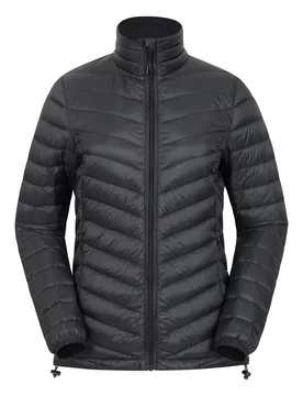 Women's Waterproof Insulated Warm Full Zip Padded Featherweight Down Jacket in Black Size: 16 - Black - Size: 16 - Mountain Warehouse - FashionsVida