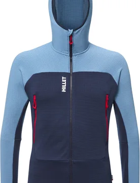 Polaire stretch zippée en Polartec® - Fusion Grid Hoodie M Coronet Blue Saphir - Taille M - Bleu - Millet - FashionsVida