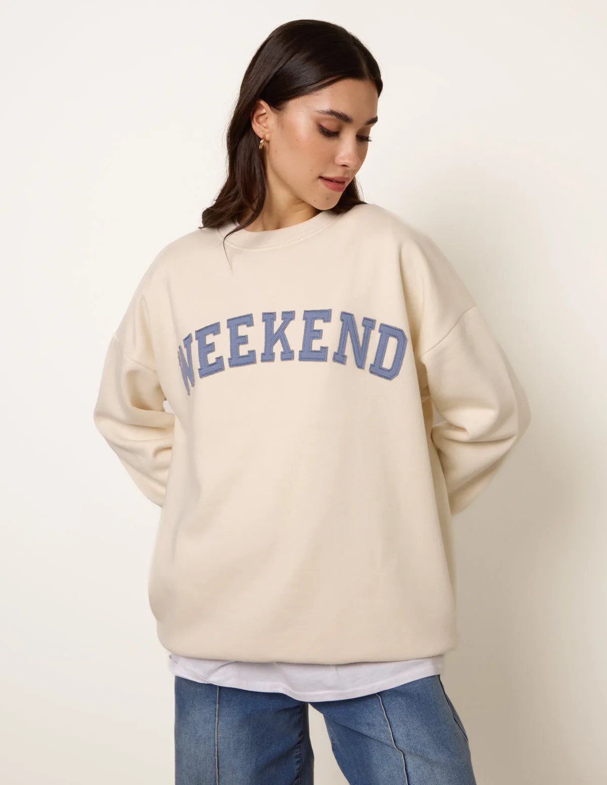 Weekend Sweatshirt - S/M / IVORY - female - Blue Vanilla - FashionsVida