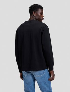 Workwear Relaxed Long Sve Boxy Heavy Tee Black Größe S male