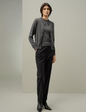 Cardigan Cashmere Collo Alto XS Donna Elegante Morbido Aderente 100% Cashmere