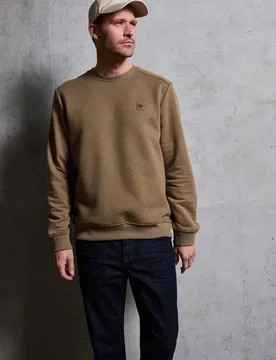 Street One Crewneck Struktursweatshirt male Braun - Street One MEN - FashionsVida