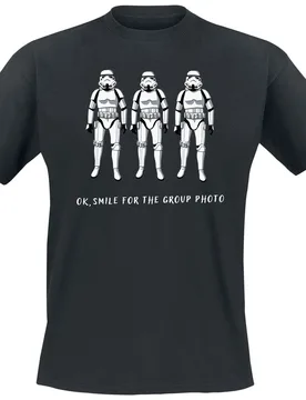 Disney T-Shirt - Stormtrooper Ok Smile - M bis XXL - für Männer - Größe XL - schwarz - Lizenzierter Fanartikel - Männer - male - Star Wars - FashionsVida