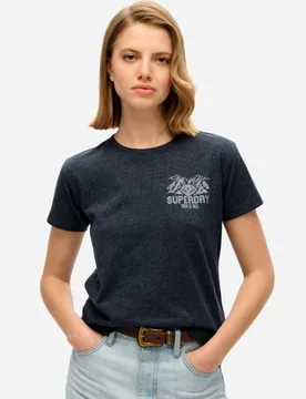Superdry Damen Figurbetontes Lo-fi Outdoor-t-shirt Marineblau - Größe: 44 - 39.99 - FashionsVida