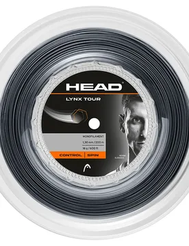 Lynx Tour Tennis Reel String 200 M Black 1.25 mm - Head Racket - FashionsVida