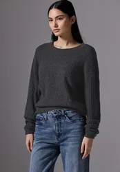 Street One Pullover mit Struktur female Grau