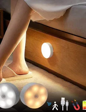 Luz nocturna inalámbrica de inducción, lámpara de decoración de dormitorio, luz LED con sensor de movimiento, lámpara de decoración de pared, lu - Shein - FashionsVida