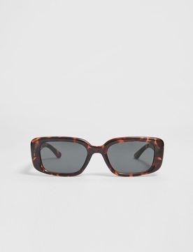 Rechteckige Sonnenbrille in Schildpattoptik Braun OS