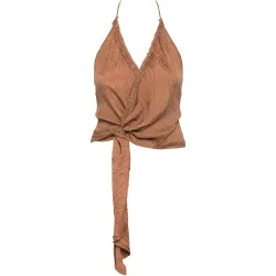 Blusa de mujer cruzada con bordados y abalorios