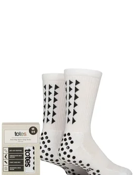 Pair Gripper Sports Socks White 3-5 UK - White - Size: 3-5 UK - totes - FashionsVida