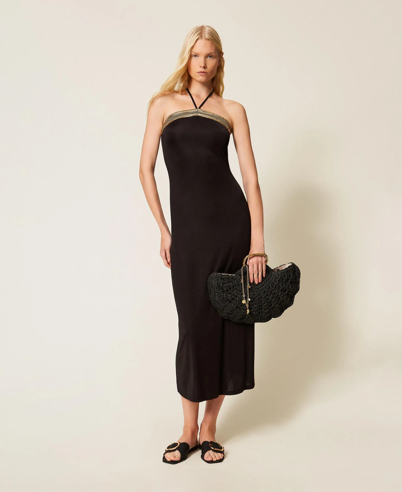 Robe longue avec sequins brodés - TWINSET - FashionsVida
