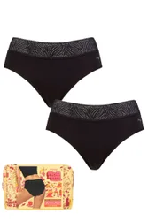 Women's 2 Pack Period Pants Hipster Light Black XX Small - Black - Size: 2X-Small