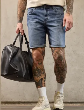 Street One Jeansshorts im Regular Fit male Blau - Street One MEN - FashionsVida