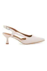 Décolleté slingback beige a punta con tacco AP25S10E 36