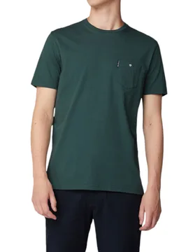 Mens T Shirt Plain Crew Neck Short Sleeve Casual Summer Cotton Tee - Dark Green - Size 2xl - Ben sherman - FashionsVida