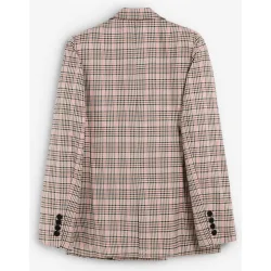 Blazer de mujer de cuadros con cierre cruzado