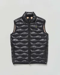 Piumino gilet Danny nero trapuntato ad onde