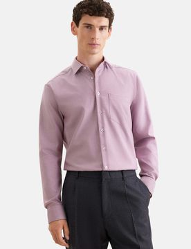Regular Business Hemd Struktur Rosa/Pink 43
