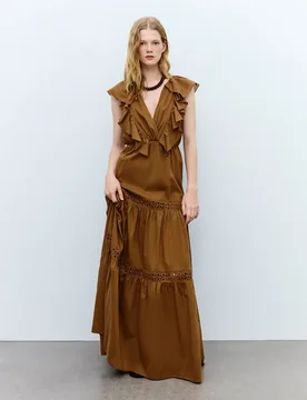 Vestido largo con volantes - Tintoretto - FashionsVida