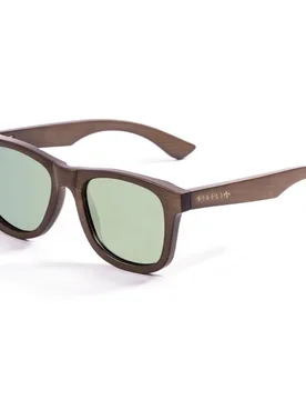 Lunettes De Soleil Polarisées Pure Bamboo Dark Brown With Revo Green Polarize Lens CAT3 - Lenoir Eyewear - FashionsVida