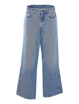 Jeans svasati a mezza freccia in denim